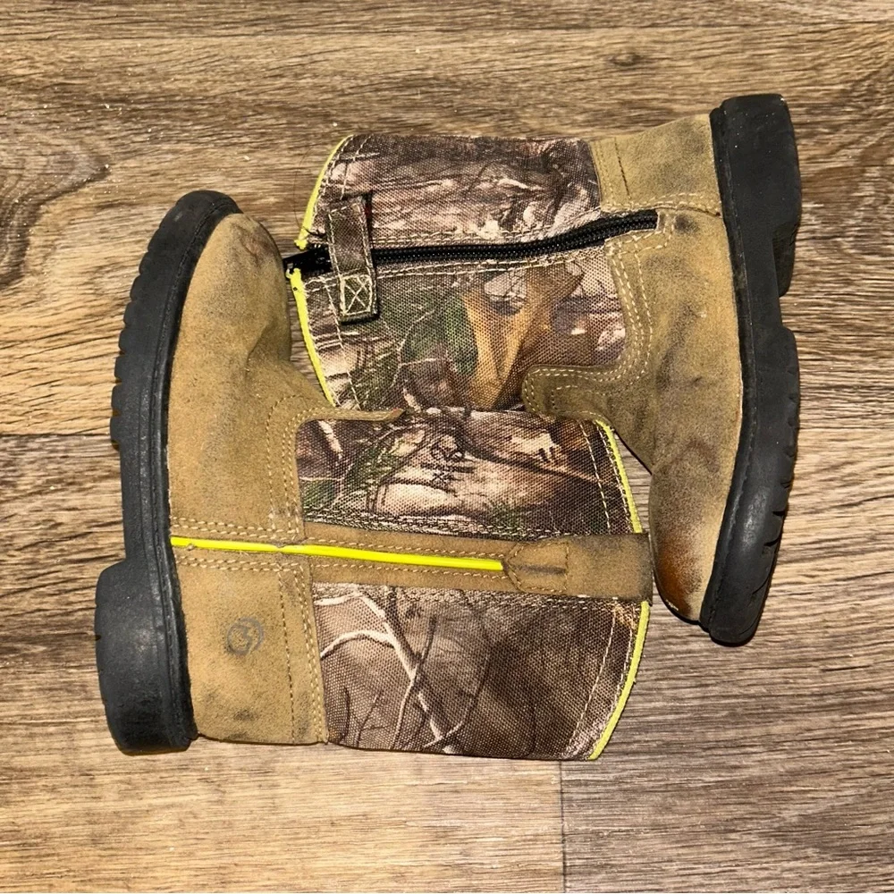Toddler Magellan Brown Outdoor Camo Realtree Zip Up Boots Size 9 |F32